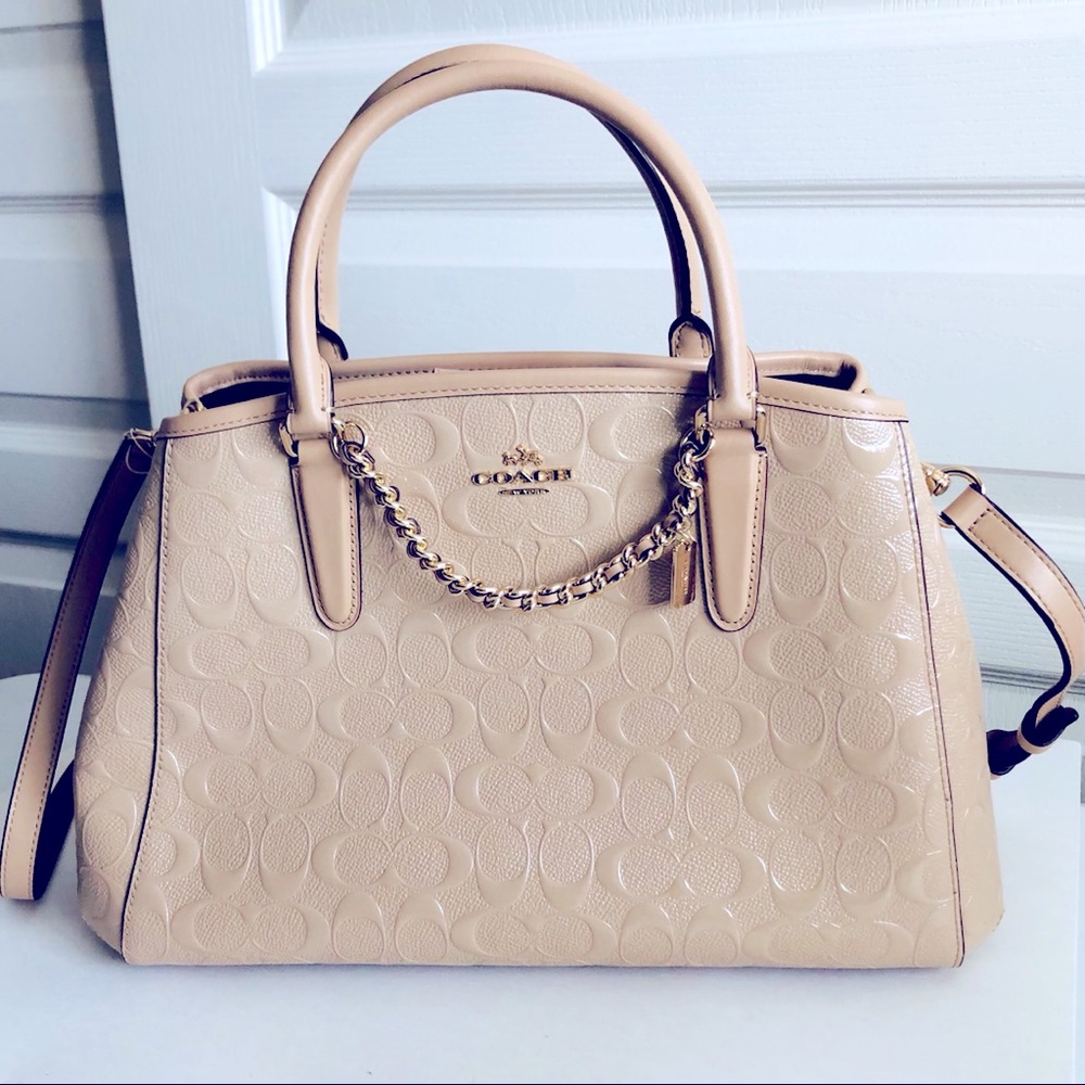 NWT Coach Small Margot Signature Logo Debossed Leather